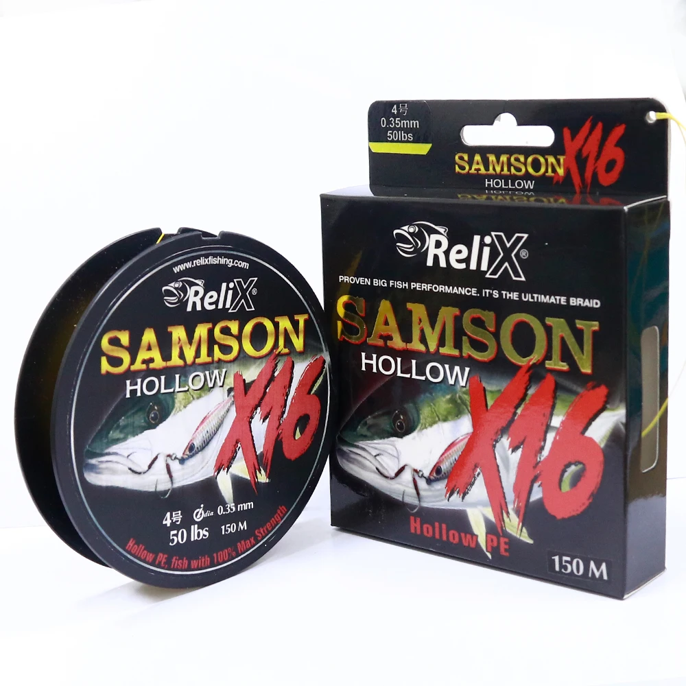 BRAIDED FISHING LINE SAMSON X16  RELIX 150M HOLLOW SPLICE-ABLE PE LINE 42lb - 130lb