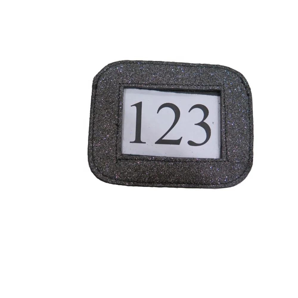 Export Quality Glitter Number Holder in Cheap Price Bridle Numbers Dressage Number Holders Equestrian Horse Racing