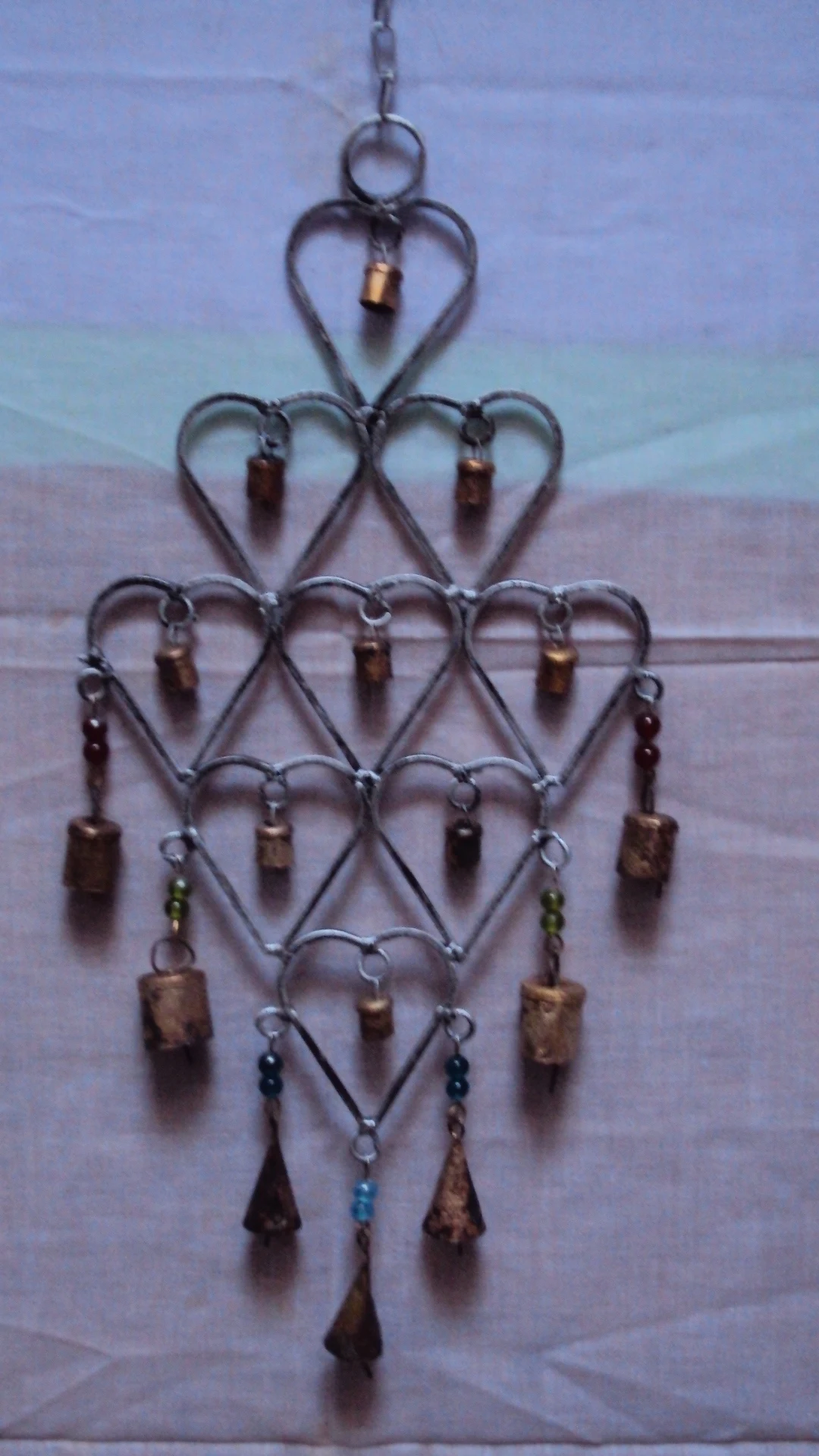 Indian fabric Elephant bell wall hangings in blue color, Traditional Rajasthani bell wall hanging