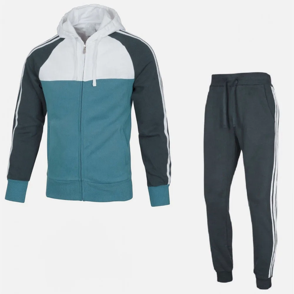 OEM Service Purple Color With Front Pockets and White Arm Stripped Design Track Suit For Men