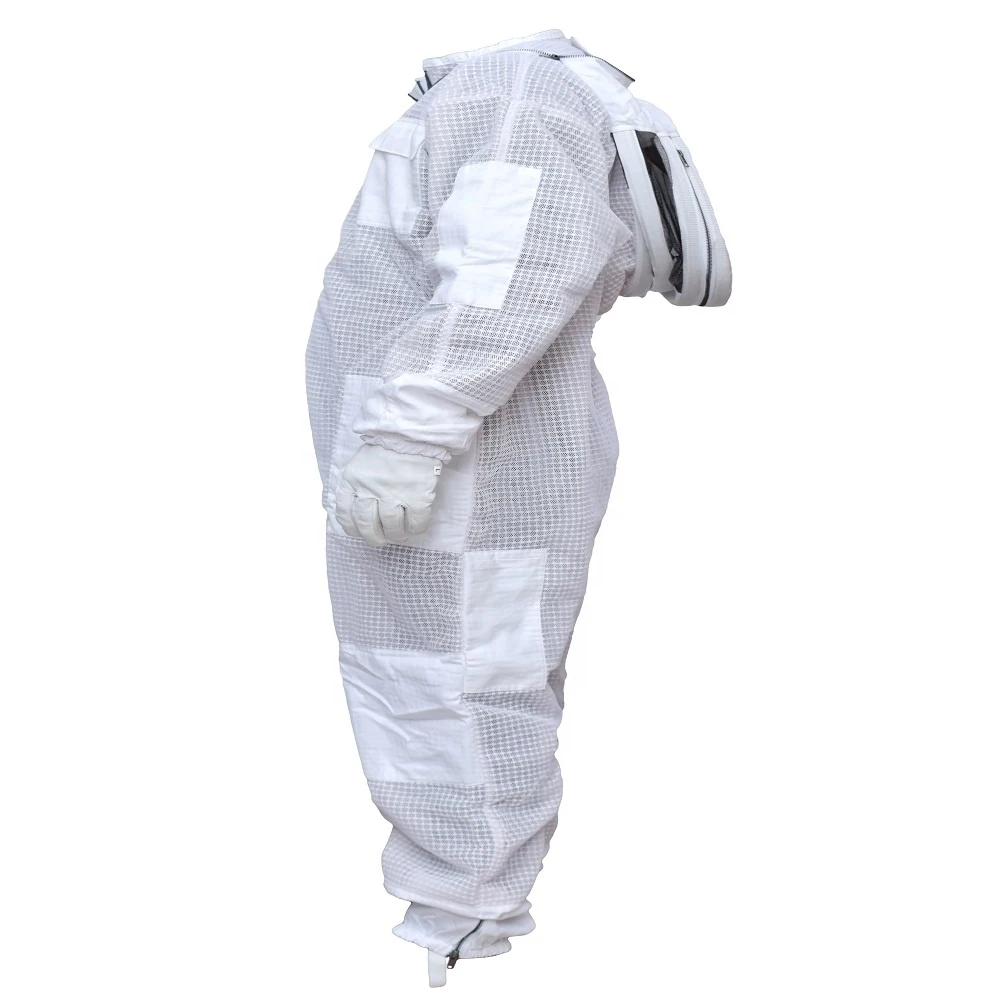 White Color Cotton Beekeeper Protective Suits Bee breathable suit honey bee suits Unisex  Smock Protection Coverall