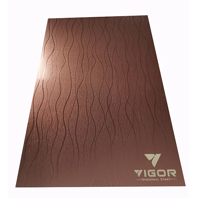 
201 304 gold Color stainless steel art panels embossed decorative stainless steel sheet for hotel and KTV 