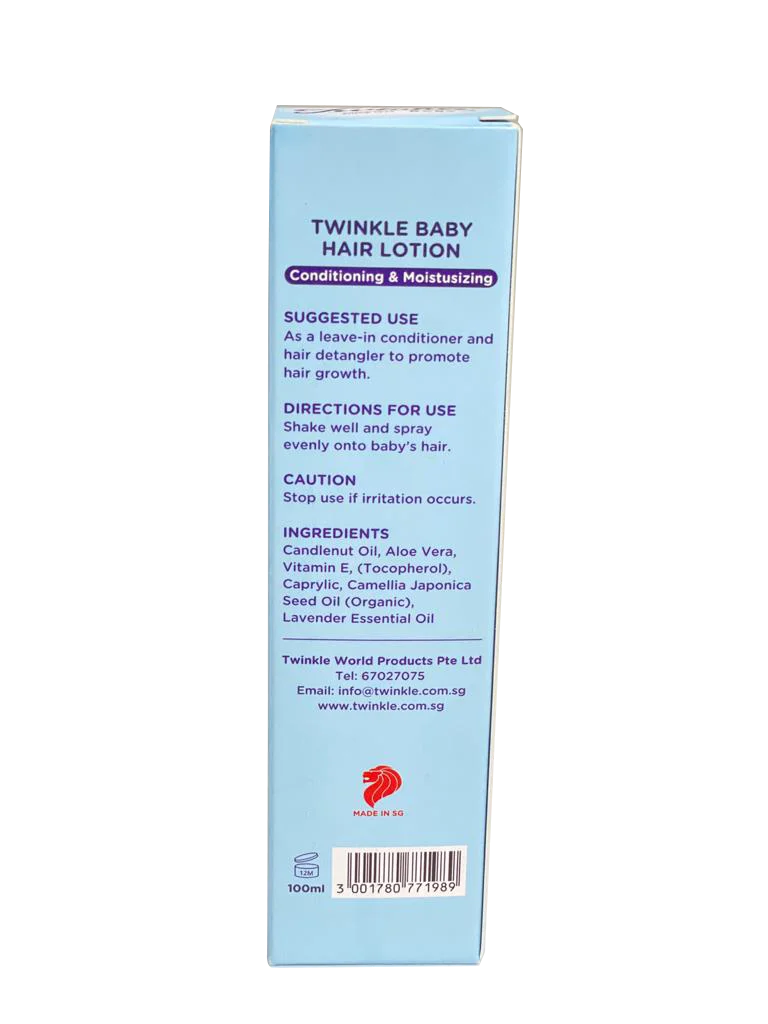Organic Moisturizing Soft And Smooth Hair Conditioner 100ml Bottles Twinkle Baby  Hair Detangler Lotion Made in SIngapore