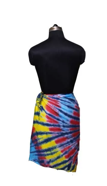 100% Rayon Fabric Ladies Beach Cover-Up Floral and Striped Pattern Sarong Tie Dye Bikini Wrap Beach Wear Sarong