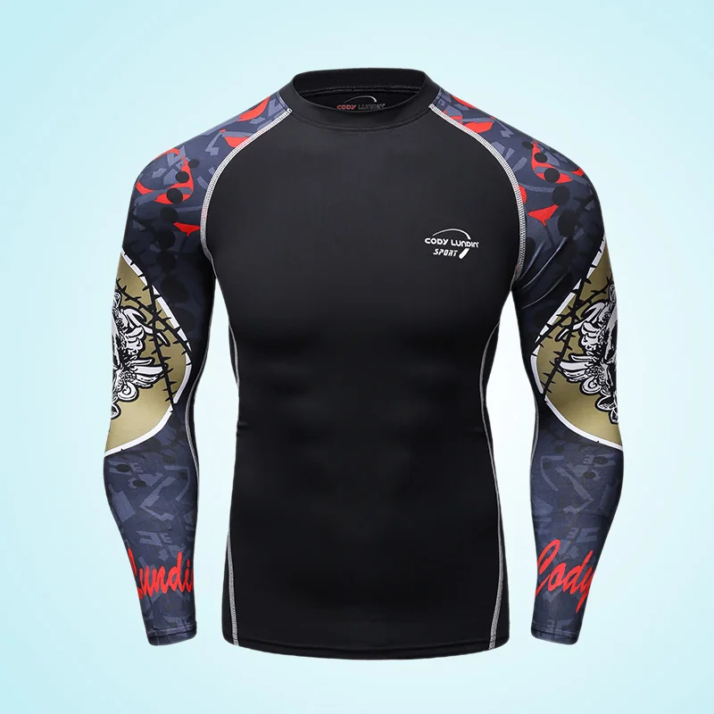 
Custom Long Sleeve Men Rashguard Sublimated Printed BJJ Rash Guard 