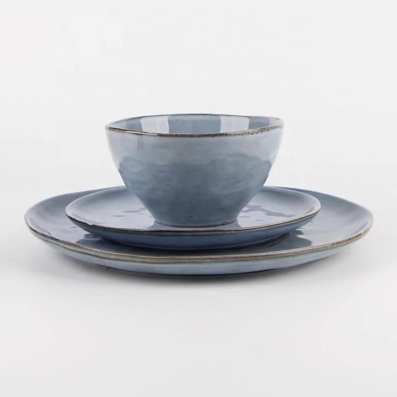 Уникальные светло-серые керамические тарелки, посуда в западном стиле, керамические тарелки