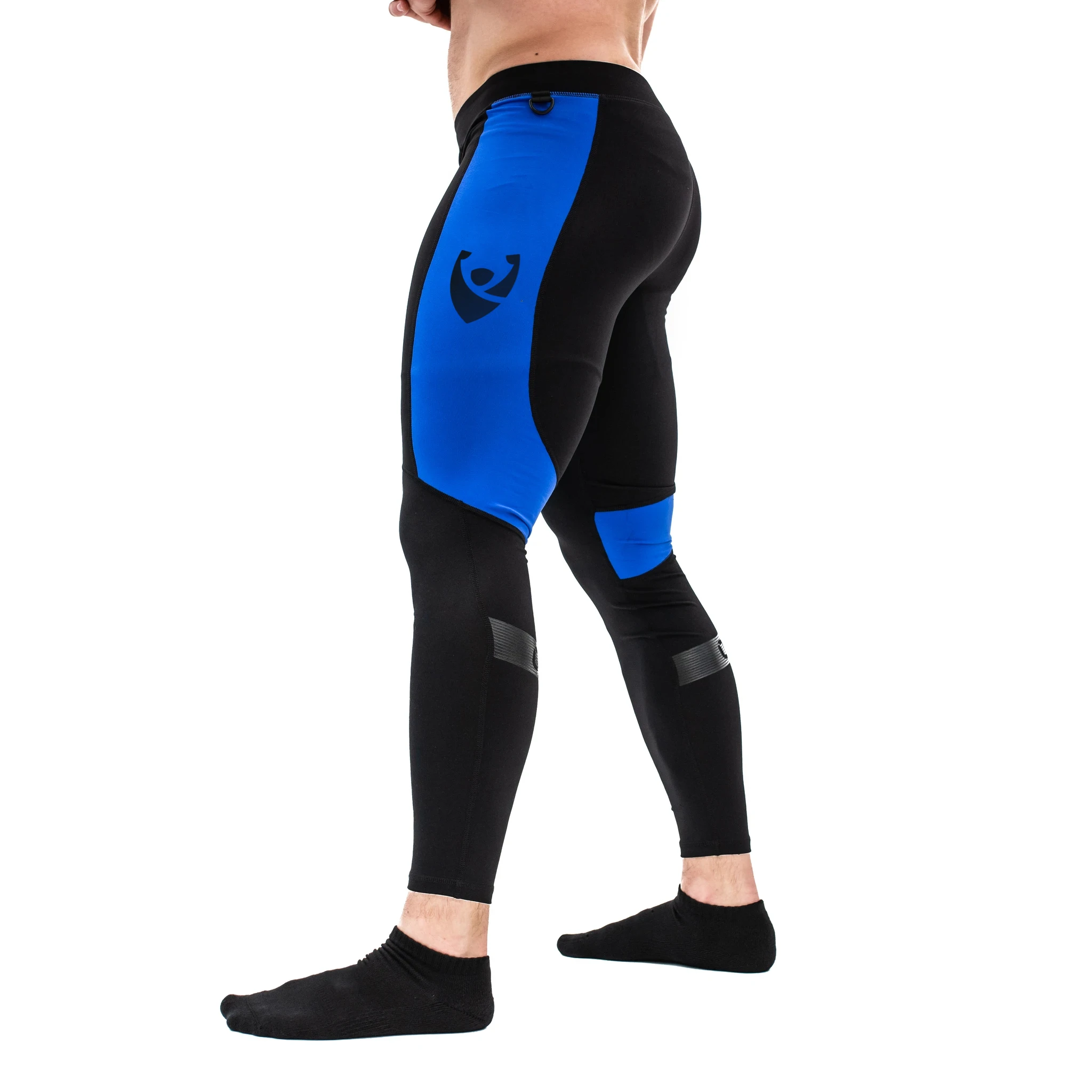 ROUSE 2023 Adjustable Elastic Waist Blue And Black Men Compression Pants Tight pants for men