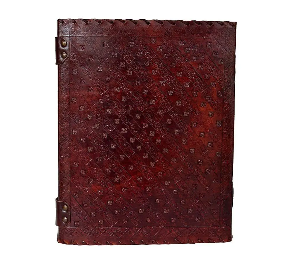 Chakra Notebook Office Supplies and Stationery School Supply Sketchbook Journal Embossed Five Stone Leather Gift Brown Hardcover