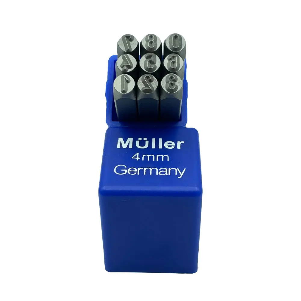 Factory direct sale German number punch set 4mm metal stamping kit, 9 piece punch set