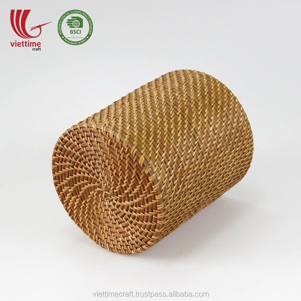 Handwoven Wicker Vietnamese Rattan Storage Basket, Rattan Laundry Basket 2020 Wholesale