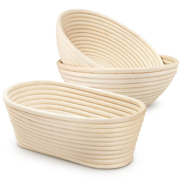 Bakeware Handmade Indonesian Rattan Brotform Bread Proofing Bannetons Basket Oval
