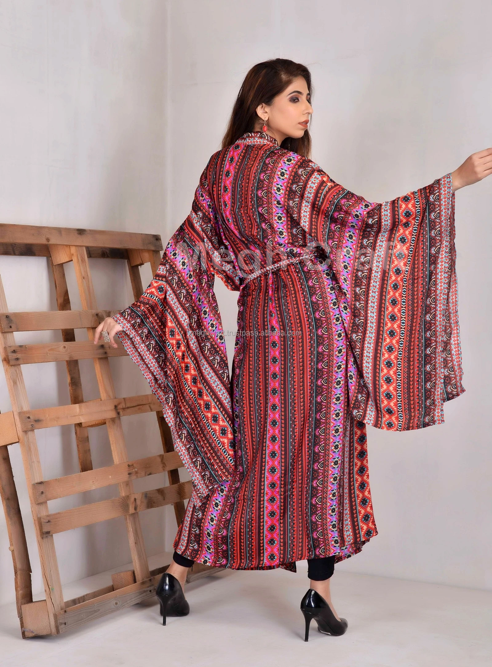 Summer Wear Kimono - Floral Silk Bohemian kimono robe- Bikini Cover Up - Beach Wear Kimono - Japanese Style- kaftan style robe