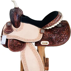 Top Quality Western Saddle Roughout Saddle With Hand Tooled And Carving Barrel Racer Saddle