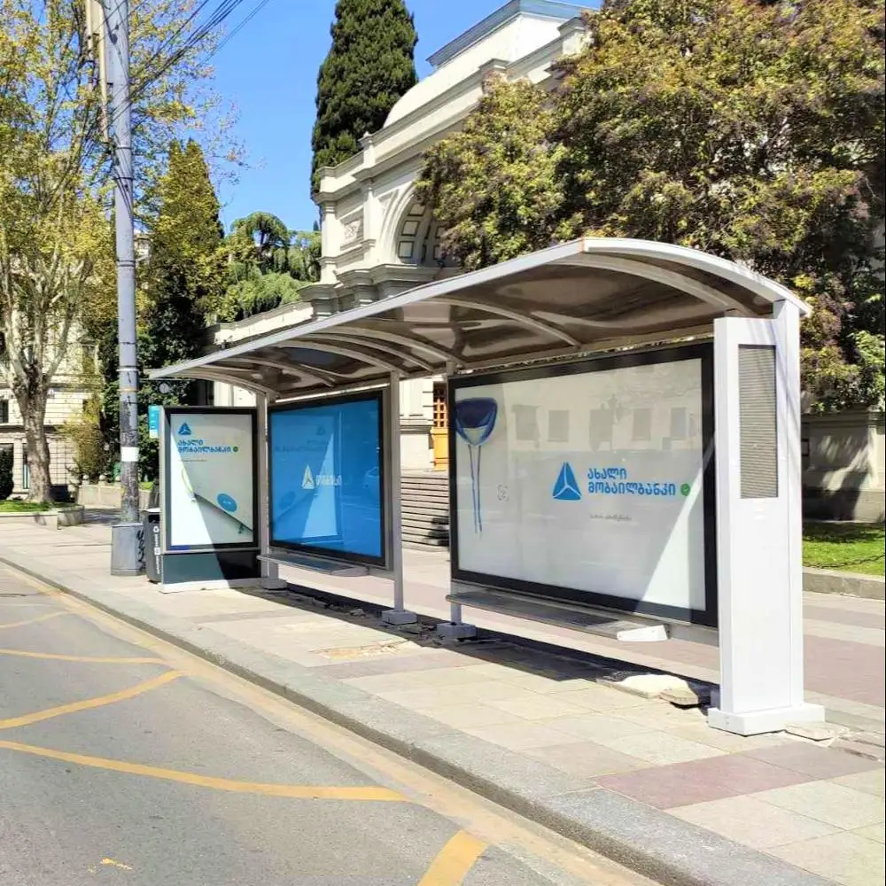 Mega Big Bus Shelter with Advertising MUPI Lightbox New Best High Quality 2022 Parya Steel