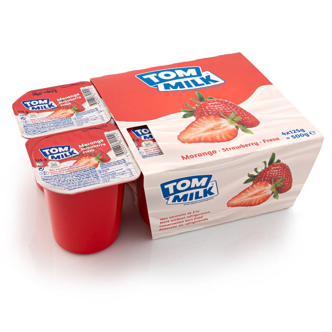 Long Life Flavoured Yogurt TOM MILK pack 4x125g for wholesale