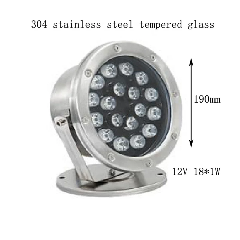 Professional Underwater Lighting 18W RGB Color DMX512 Control Mode LED Small Water Fountain Light