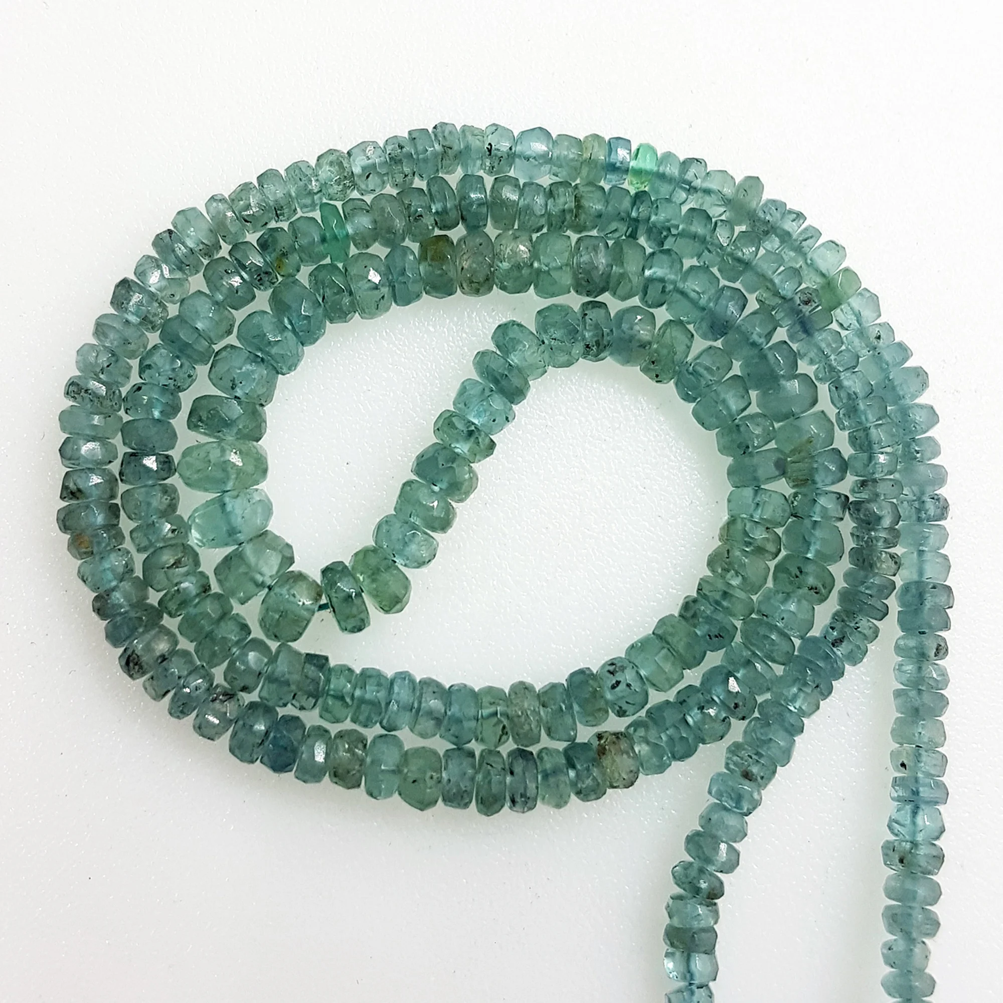 Rare Blue Tourmaline Beads, Loose Faceted Rondelle Strand, 3 to 4 mm Rondelle Gemstone Beads For Necklace
