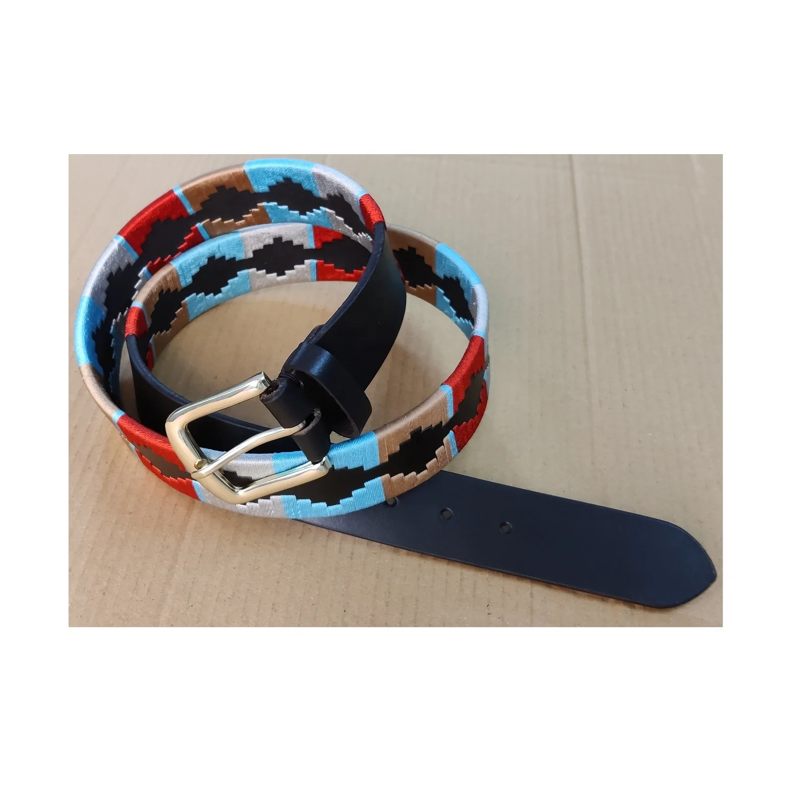 Hand Made Polo Leather Belt Attractive Look Black Color Leather Gaucho Belts