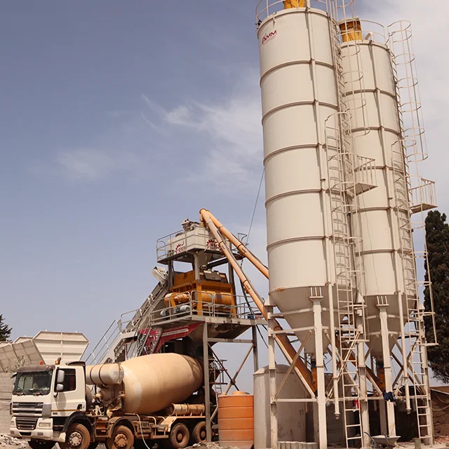 Concrete Factory Huge Capacity Modular Concrete Batching Plant Sicoma twin shaft mixer 120 m3 AMM Fastmix Series