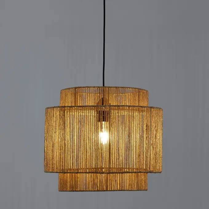 Best deal cheap price ceiling lamp cozy luxury seagrass lampshade natural durable seagrass pendant light