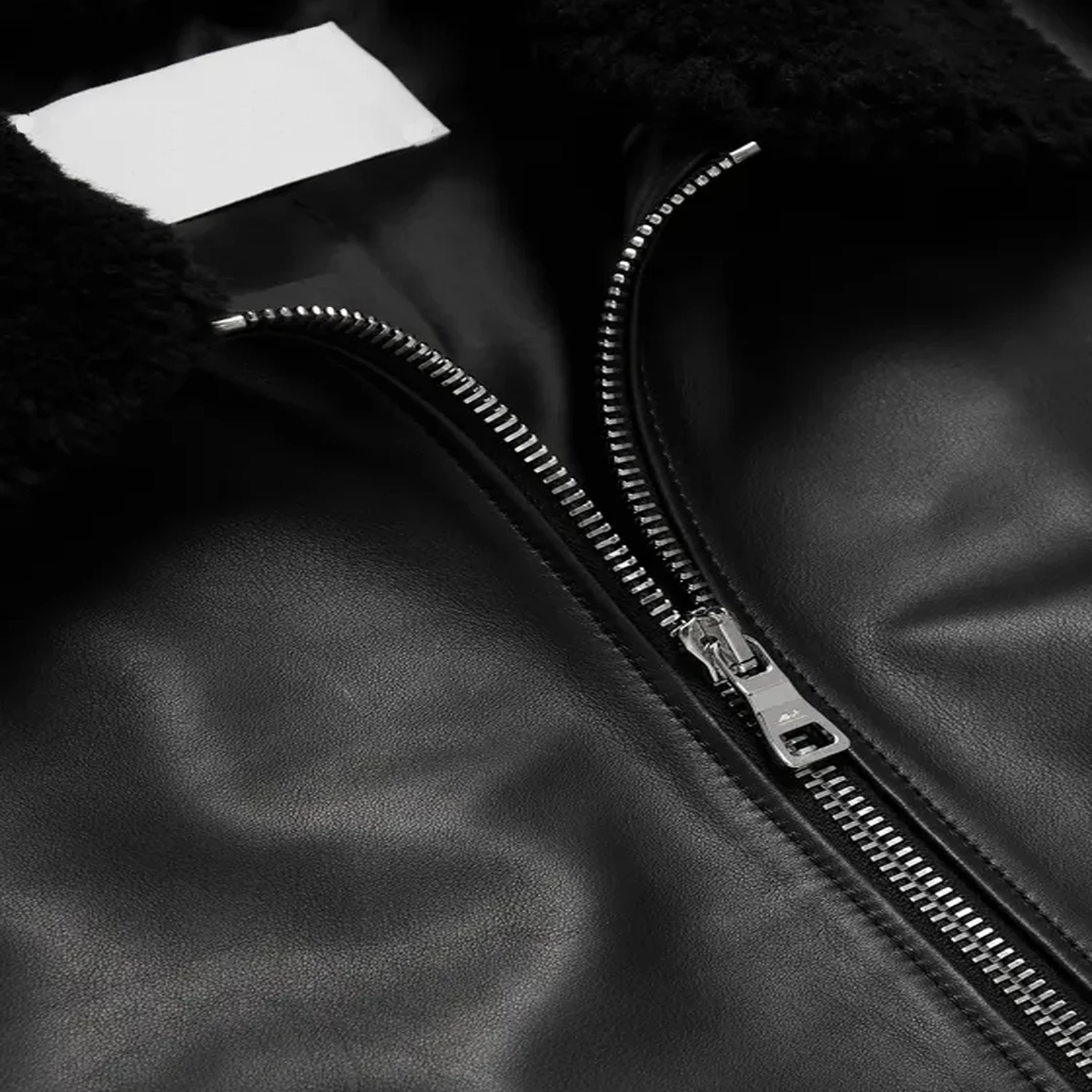 Куртка Премиум-Качества оригинальная зимняя мужская кожаная куртка-бомбер с воротником и овчиной