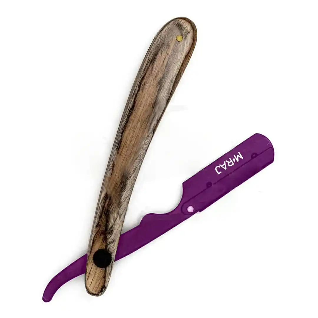 Single-Blade Stainless Steel Straight Razor Wooden Handle Shaving Face Body Underarm Hair Removal Multi-Purpose Barber Razor