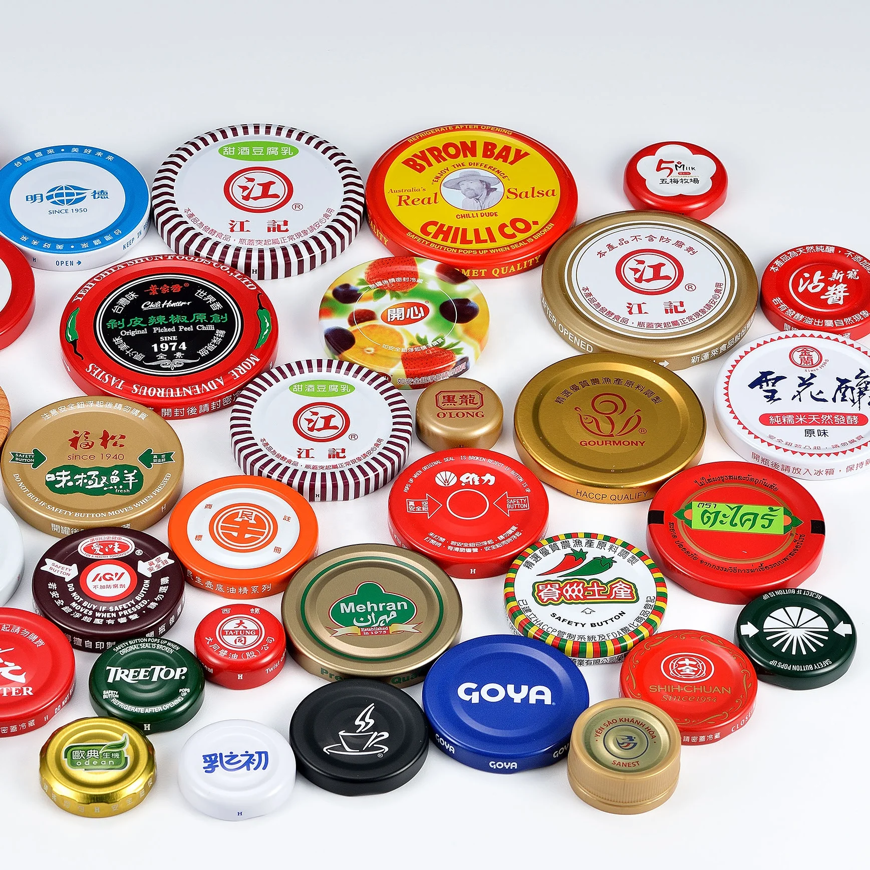 white 82mm tinplate lids metal twisted caps for jars