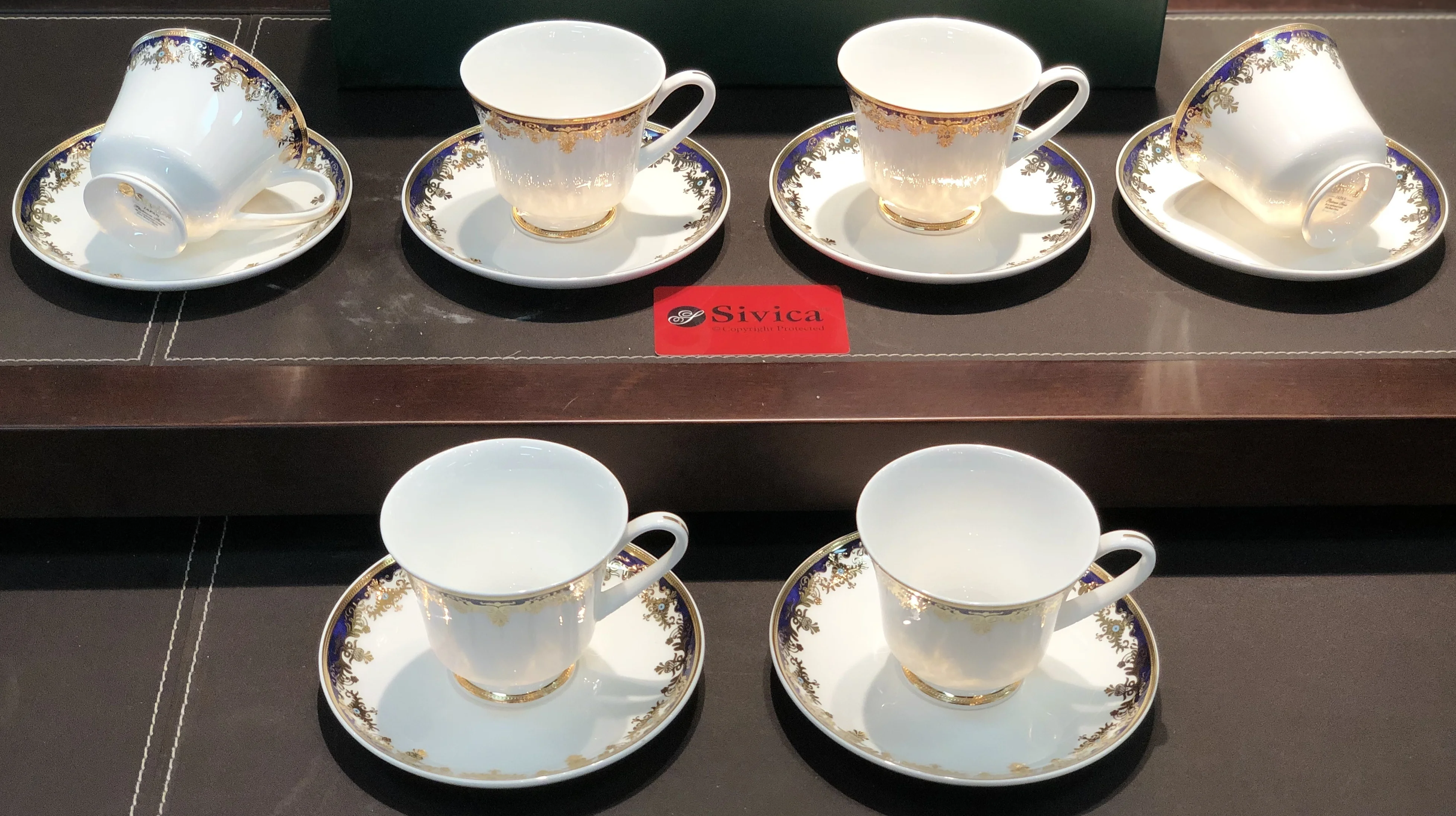 new design bone china  6pcs cup&saucer sets