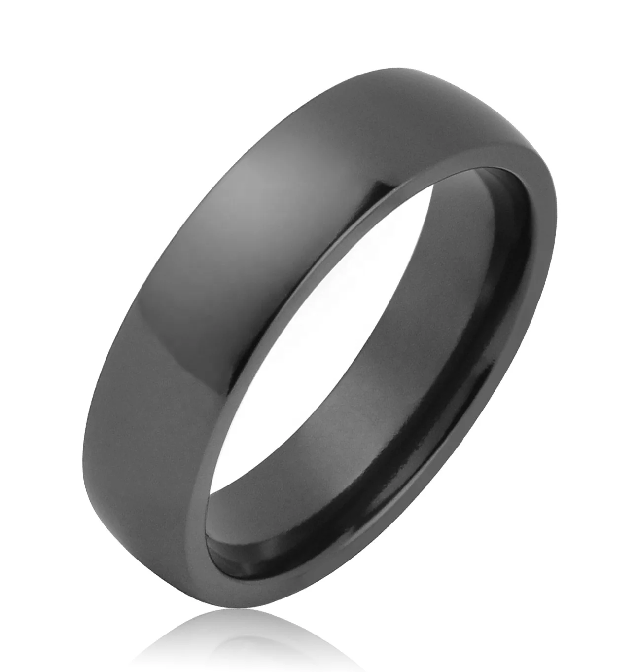 Simple Black Zirconium Rings Blank for Inlay