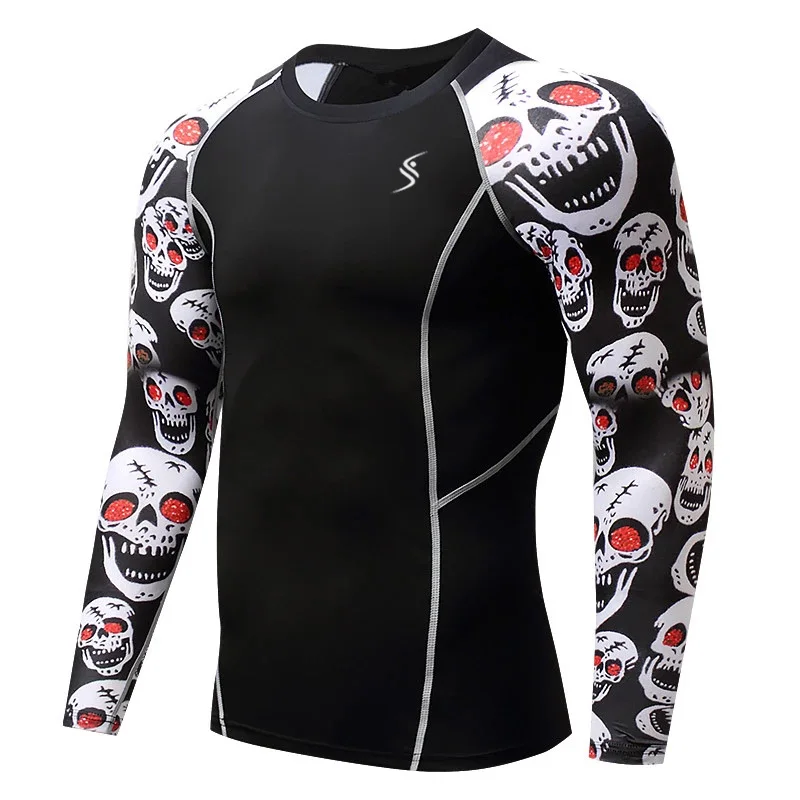 Compression Polyester Spandex Rash Guards Sublimation Customer MMA Long Sleeve Rash Guard