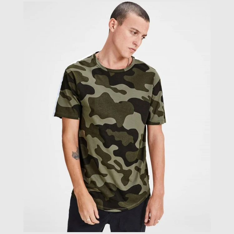 Male Casual T shirts Clothing Summer Casual T-Shirt streetwear Men Logo Printing tshirt man Camouflage T Shirts