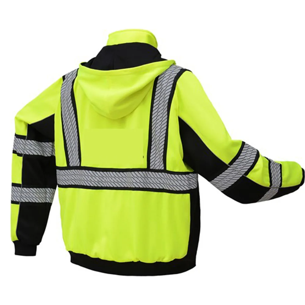 Hi Vis New Heavy Weight Sweatshirt With Black Mesh Lining Dupont Fabric Safety Clothing Jacket
