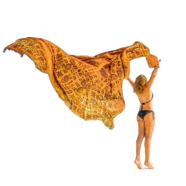 
Beach pareo dress 100% rayon sarong one piece beach wrap dress 