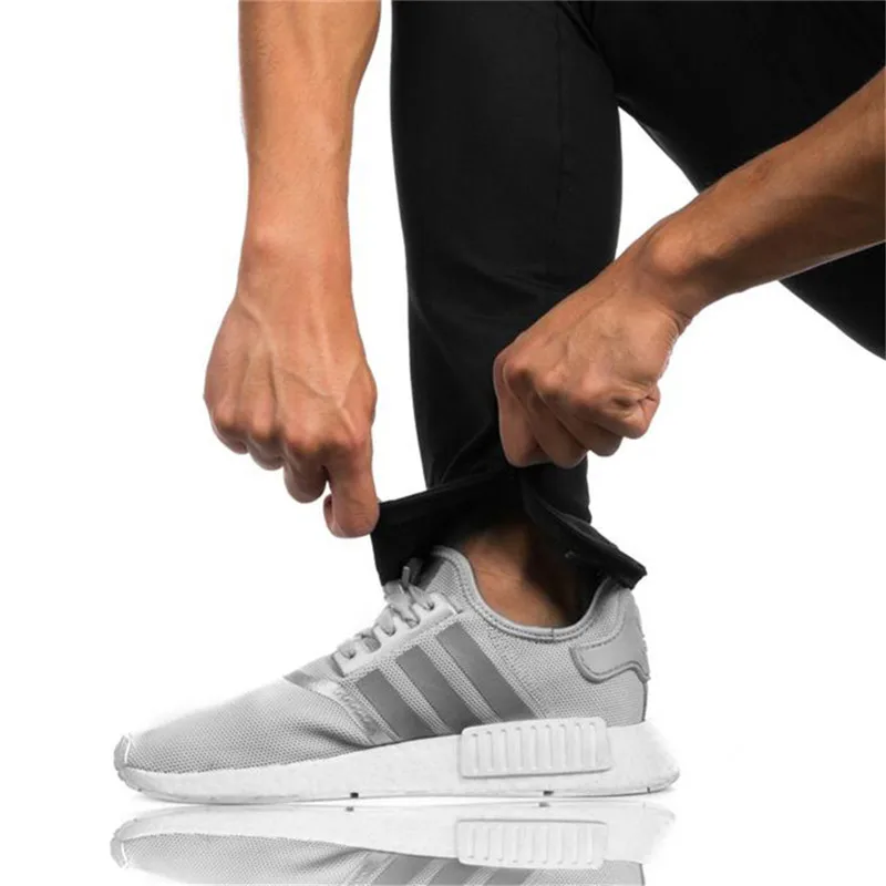 Мужские зауженные штаны для бега из мягкого хлопка с застежкой-молнией на лодыжке