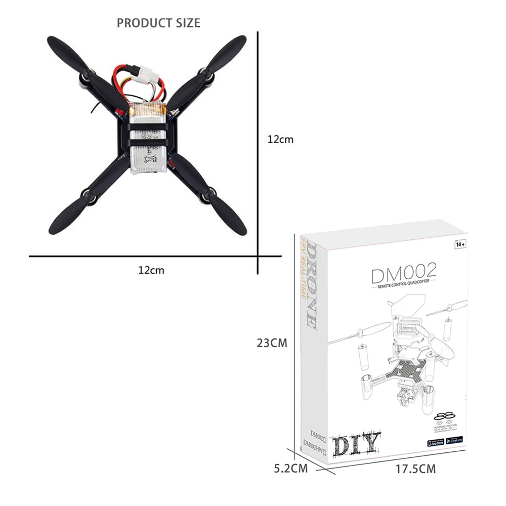 DM002 2.4GHz Mini FPV Drone DIY Kit Educational Toy Remote Control Assembly FPV DIY Drone With WIFI Camera