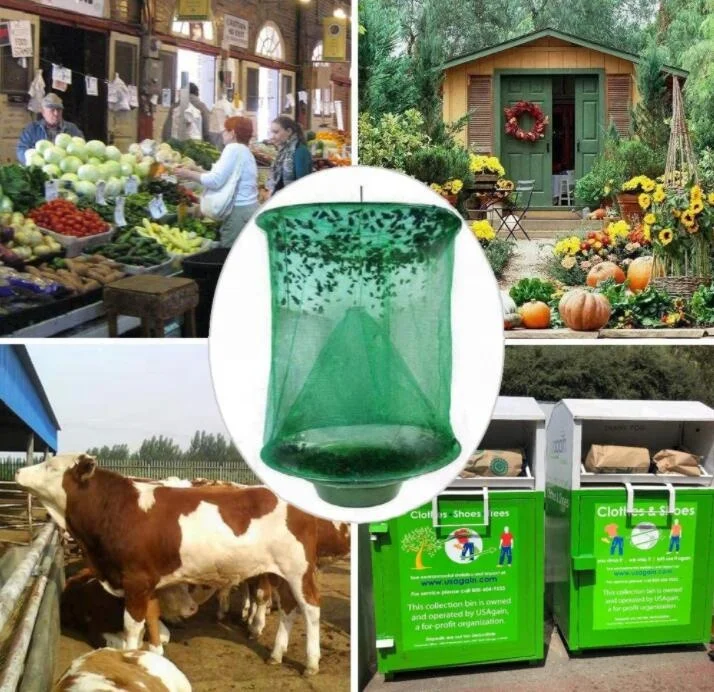 Ловушка для мух на ранчо с лотком наживки многоразовая дома и улицы семейных ферм парков ресторанов 4 упаковки