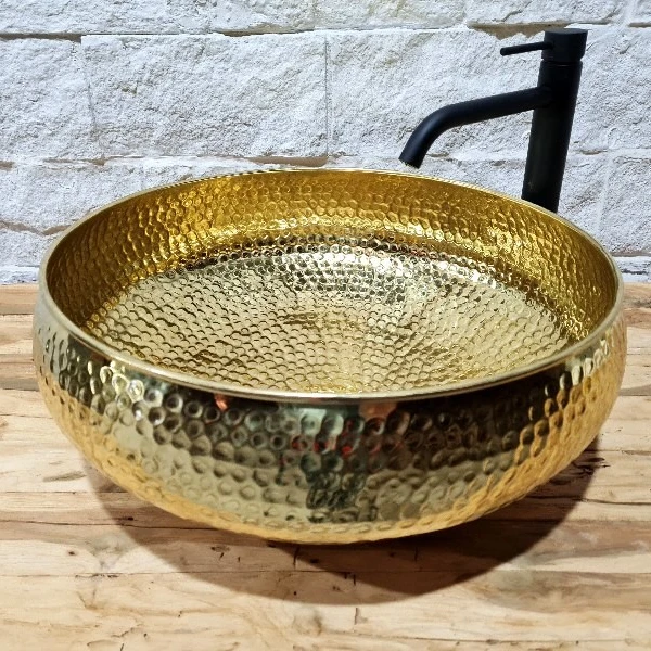 Golden Sink Memphis Premium Quality Hammered Kitchen Wash Basin Wash And Utensils Washer Sink Outer Mosaic Designer Sink Modern
