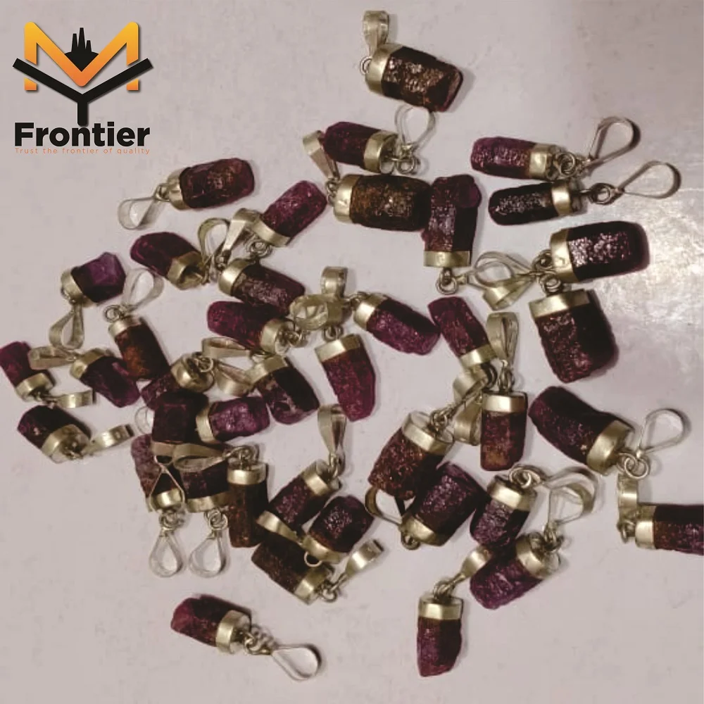  Натуральный рубиновый кулон ручной работы из стерлингового серебра OEM Рубин от Pakitan Necklace.