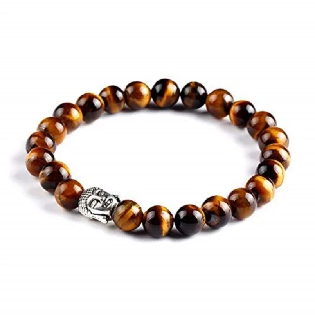 stone bracelet Tiger Eye With Buddha Head natural stone bracelet bead wholesaler