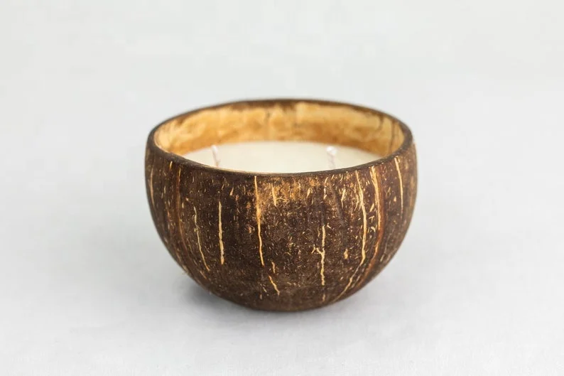 Миска из натуральной скорлупы кокоса десертная посуда тарелка ручной работы старая миска