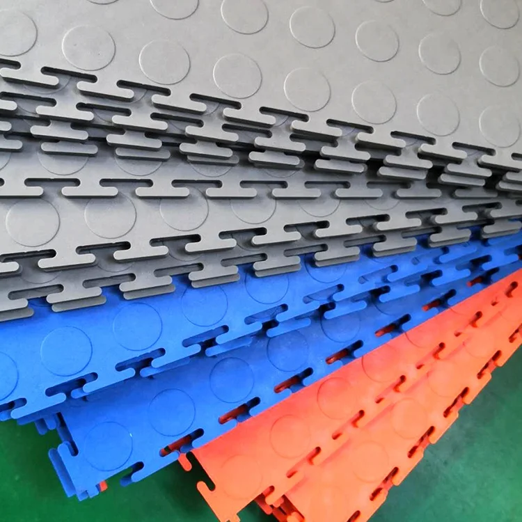 Vinyl Garage Flooring Tile PVC Interlocking Plastic Floor Tile For Warehouse/Workshop/Showroom/Gym Etc CD65