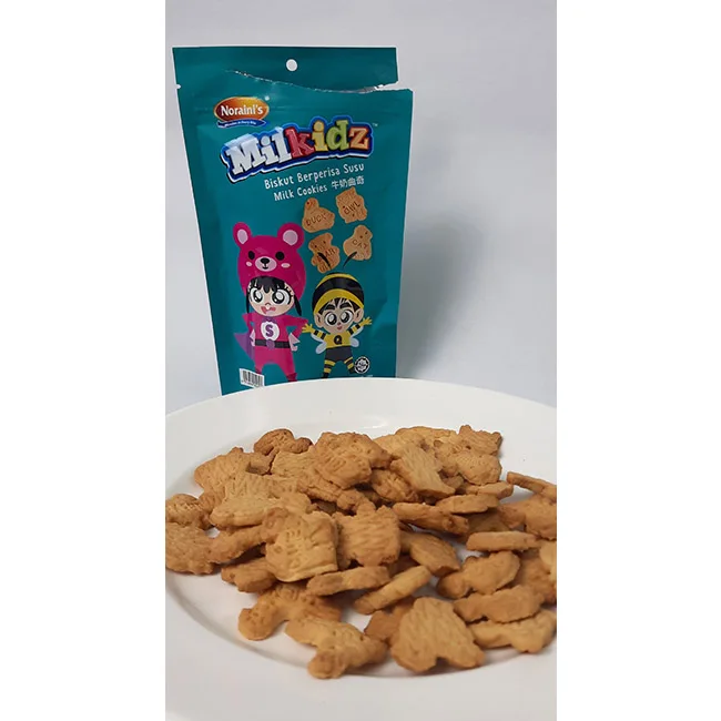 Wholesale Animal Shapes Pattern Milk Cookies with Animal Names Good For Kids Learning Sweet Milky Baked Cookies Malaysia Made