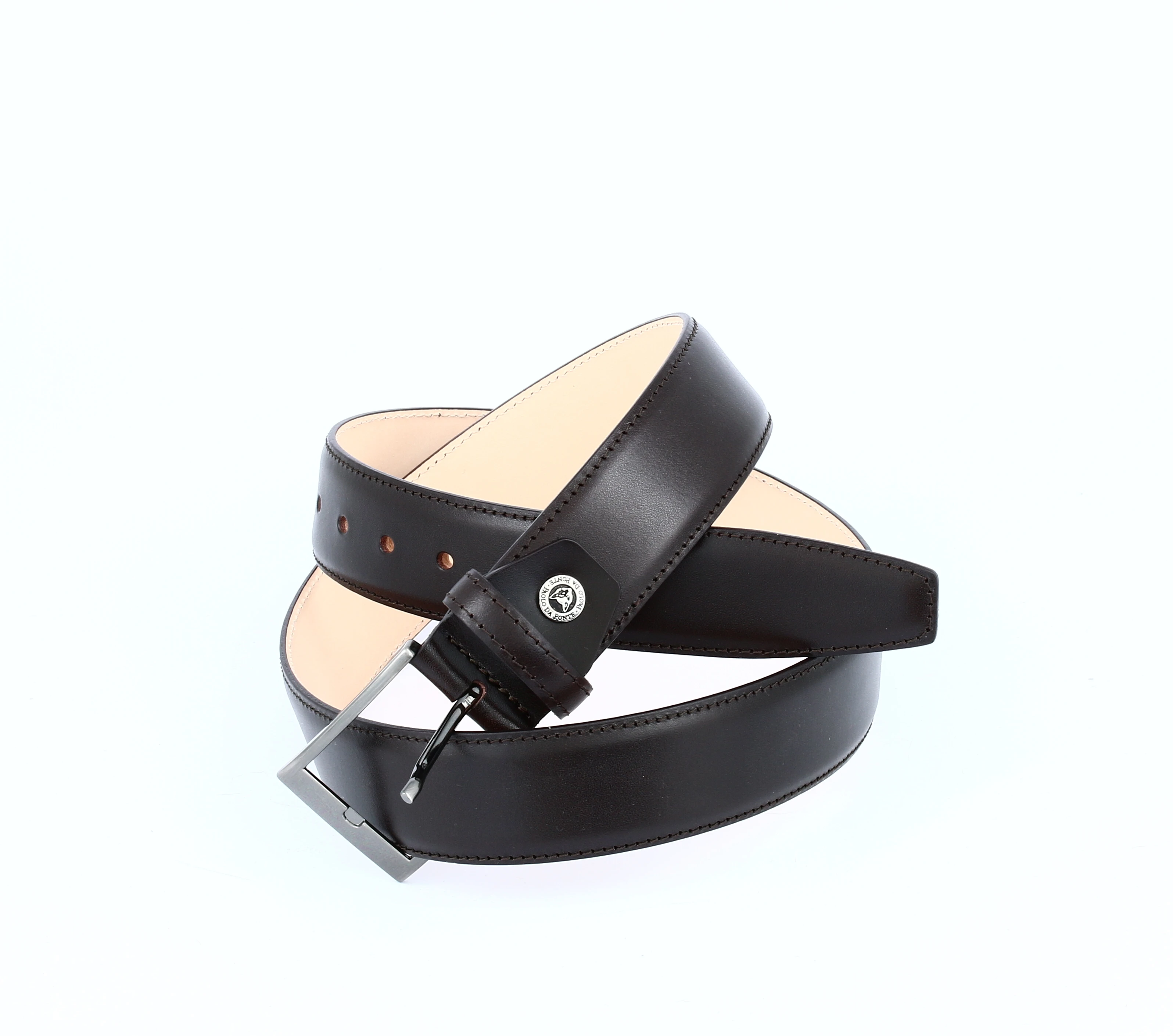 CLASSIC GENUINE LEATHER SEWED BELT CUSTOM LOGO MADE IN ITALY