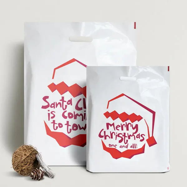 Oversized Christmas Holiday Plastic Gift Bags 56x36 with Gift Tags for Xmas Parties Giving, Party from Vietnam Factory