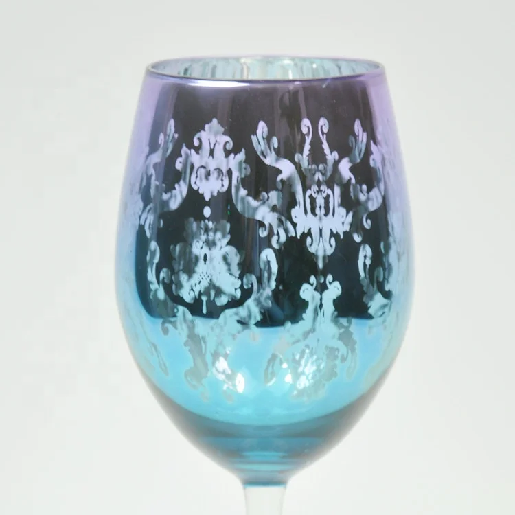 Decorative silver plated wine glass goblet electroplated stemware red wine glass