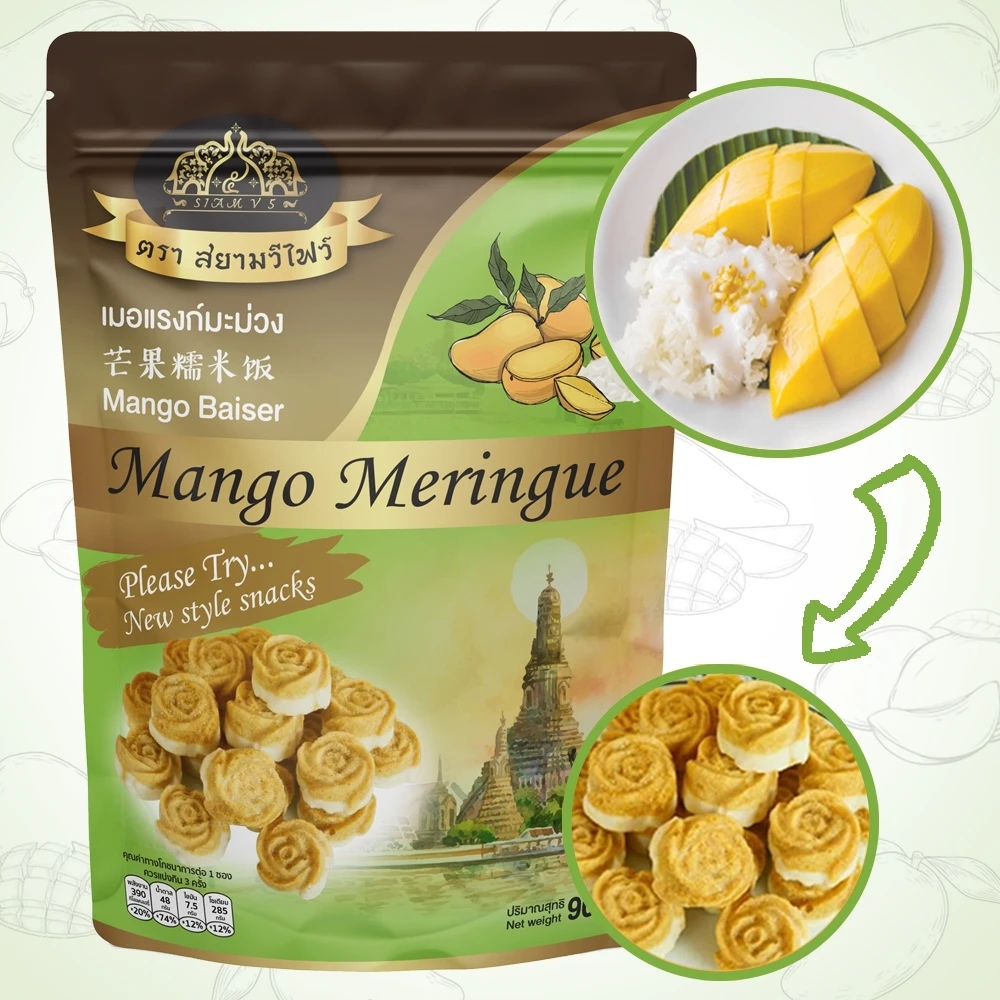Premium Thailand Dried Organic Durian and Mangoes Meringue and Mango Fruit Sweet Tasty Snack