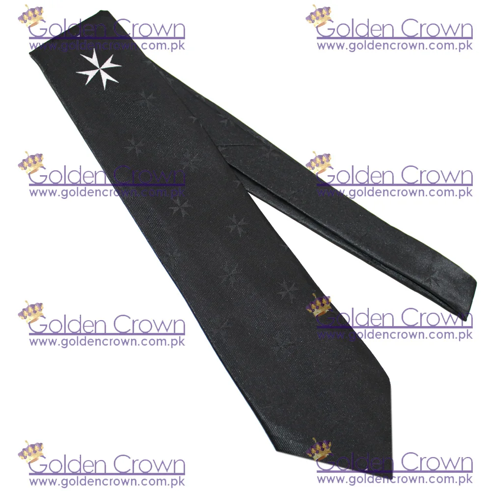  Масонский рыцарь Мальта шелковый галстук с тканым мальтийским крестом логотип