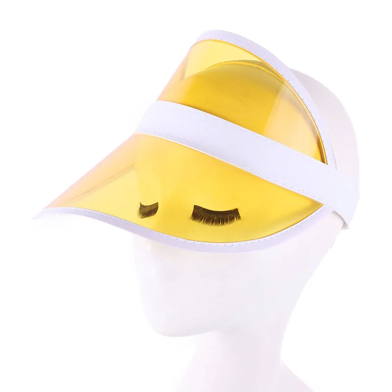 
Colored Plastic Clear Bingo Vegas Plastic UV Protection Casino Style Sun Visor Hat 