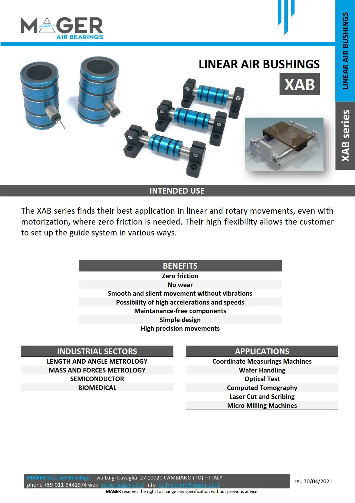 BEST SELL TOP QUALITY MADE IN ITALY GRAPHITE AIR BUSHING DIAM.13 RADIAL LOAD 38N FOR SEMICONDUCTOR  INDUSTRY