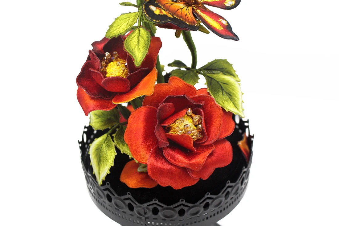 
Best Selling New Style Artificial Crafts The Calling Of The Rose Embroidery Accessories for Gift and Decoration 